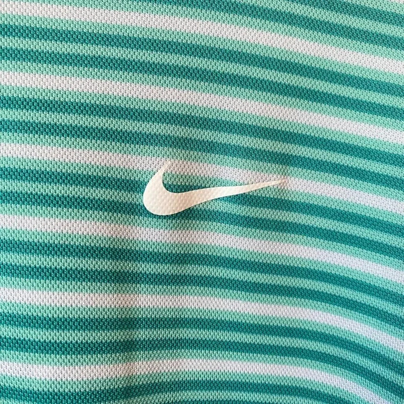 Nike Men's Size XL Short Sleeve Dri-FIT Victory Striped Golf Polo Shirt Aqua - Picture 8 of 16